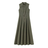 Homemade New Women's Dress Dress Collar Sleeveless Waist Commuting Temperament