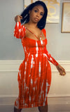 Print Party Sexy Midi Bodycon