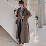 Trench Women All-match Spring Fashion Leisure Elegant Temperament Work Wear Aesthetic Retro Chic Tunic Outwear Popular