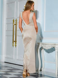 Deep V Sleeveless Maxi Fishtail