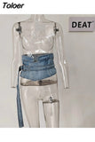 Fashion Women's Denim Belt Retro Waist Double Ring Metal Long Tail Solid Color Belt High-quality Belt 2023 New
