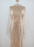 O Neck Sequin Evening Dresses Long 2023 New Women Mermaid Formal Dress Party Gown Bodycon Maxi Prom Bat Sleeves