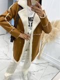 Toloer And Winter 2023 New Solid Color Thickened Lamb Wool Patchwork Coat