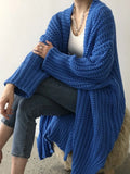 Fashion Winter Clothes Women Sweater Solid Color Irregular Mid-length Knitted Cardigan Coat Sweater Oversized