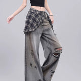 Wide-Legged Jeans Women Spring And Autumn New High-Waisted Loose Thin Trumpet