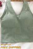 New Outlet Cute Y2K Women's Tops Women's Striped Crop Tops Built-in Bra Spaghetti Straps Y2K Old Women's