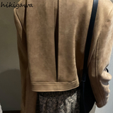 Jacket Woman Turndown Collar Fashion Cropped Tops 2023 Ropa Mujer Casual Vintage Fashion Outwear Women's