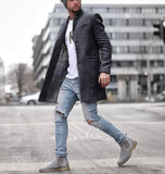 Coats Casual Fashion Pockets Long Coats Overcoat Long Sleeve Winter Parka Single-breasted 2020 New Male Long Coats
