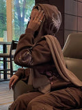 Skeleton Graphic Zip-Up Oversized Hoodie-Outfit