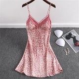 Sexy Lace short Pajama Dress women Satin short dress ladies V neck dress White mini dress Summer vestidos dress