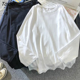 Long Sleeve T-shirts Women Casual Basic Tees Simple Design Hot Sale All-match Students O-neck Tops Korean Style Spring