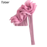 Women Transparen Organza Flower Design Asymmetric Knitting Short Smock Blouses Female Crop Shirts Chic Blusas Tops
