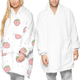 Winter Warm TV Pocket Hooded Blankets Adults Bathrobe Sofa Cozy Blanket Hooded Sweatshirt Plush Coral Fleece