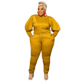 Size Clothing 5xl Two Piece Outfits Women Sweatsuit Stretch Top Sweatpants Leggings Jogger Tracksuit Wholesale