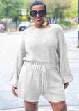 Adjustable Drawstring Long Sleeve Sweater