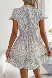 Tie Front Cutout Smocked