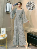 Jumpsuits Woman Dolka Pot High Waist V-neck Chiffon Loose Skinny Elegant