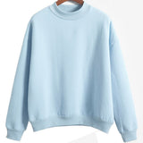 Kintted Autumn Simple Casual Sweatshirt O-Ncek Casual Pullovers Spring Long Sleeve Loose Solid Outwear Tops Size