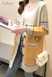 Coat Women's Cardigan Vintage V-neck Long-sleeved Loose Vintage Knitted Fashion Top New Korean Lazy