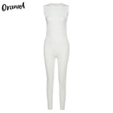 Women Casual Fashion Skinny Jumpsuit Activewear Bodycon Soft Stretchy Sleeveless Sporty Overalls Slim Streetwear