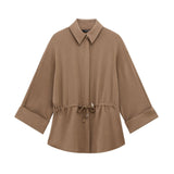 2025 New Women's Wear Long-Sleeved Collar Shirt Casual