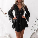 Dress Lace Hollow Out Women Bandage Mini Short Dresses Party White Black Fitted Clothing Summer 2020 Outfits For