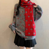 Toloer And Autumn 2025 New Sweater Coat Women's Design Color Love Button Knitted Shirt Short Long-Sleeved