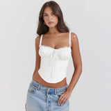 Summer New Lace Splicing Tie With Sexy Blouse Babes Sling Vest