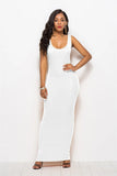 Elegant Women Sexy Dress O-Neck Sleeveless Slim Maxi Dress High Stretch Tank Robe Spring Summer Thin Long Dress