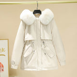 Send To Overcome The Female 2024 New Add Velvet Add Thick Cotton-Padded Jacket Winter Wear Korean Version Small Down Cotton-Padded Jacket Coat Season-Outfit