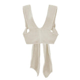 2021 Sleeveless Knitted Crop Sweater Sexy Autumn Summer Fashion Vest Black Casual White Jumper Top Female Pullover