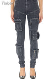 Fashion Women Jeans High Elastic Slim Lower Leg Zipper Can Be Opened To Become Denim Flared Pants Spring 2023 New