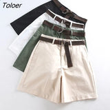 Summer Leisure Thin Shorts for Women Loose S-XXL Wide Leg Shorts with High Waist Female A-line Short Feminino 4