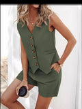 Summer New Fashion Casual Vest Shorts Set Women's