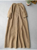 Dresses Woman 2022 Fashion Retro Literature Cotton Linen V-neck Women's Loose Long Dress Elegant Casual Women's