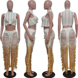 Toloer New Women's Casual Vest And Trousers Suit-Outfit