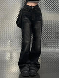 black boyfriend flare jeans with faded