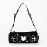Y2K Heart Metal Chain Shoulder Bag-Outfit