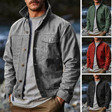 Spring New Men's Jacket Multi-Grain Multi-Pocket Retro Classic Jacket