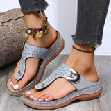 Graduation party Summer Beach Wedges Ladies Shoes For Retro Casual Women Flat Platform Sandals Mid-heel Shoe Flower Shoes Flip-flops