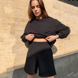 Tracksuit 2021 Two Piece Set Sweatshirt And Shorts Outfits Casual Suit Female Oversize Sport Suit Ropa Deportiva