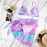 Toloer Tie-Dye Outside Single Swimsuit Bikini 2023 New Swimsuit Women's Split Swimsuit Burst Swimsuit B263-Outfit