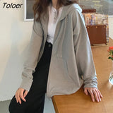 Black Hooded Zip Up Sweatshirts Women Fashion New Korean Style Long Sleeve Camel Hoodie Pocket Drawstring Sweatshirt