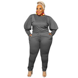 Size Clothing 5xl Two Piece Outfits Women Sweatsuit Stretch Top Sweatpants Leggings Jogger Tracksuit Wholesale