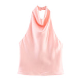 Summer New Silk Hysm Texture Hanging Neck Dress 3203317 Vatry Dress