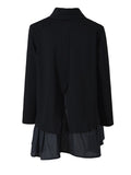 Loose Fit Black Ruffles Irregular Sweatshirt New Turtleneck Long Sleeve Women Big Size Fashion Spring Autumn 2023