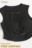 Vintage Chinese Button Elegant Tank Tops With Bra Pad Women Hollow Out Crop Tops Knitting For Women Camisole