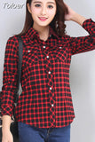 2023 New Vintage Plaid Blouses Shirt Cage Female Long Sleeve Casual Slim Women Big Size Shirt Office Lady Tops