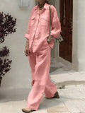 Long-Sleeved Shirt Loose Set 2025 New Women's Two-Piece
