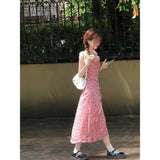 Windy Sister Summer Girl Feeling Sweet Lotus Leaf Side Atmosphere Irregular Casual Opening Slings Long